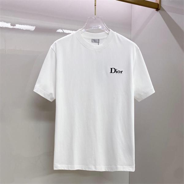 ディオール コピー シンプル設計 ミニロゴ Tシャツ 半袖 ワイドシルエット ホワイト ブラック 軽やか