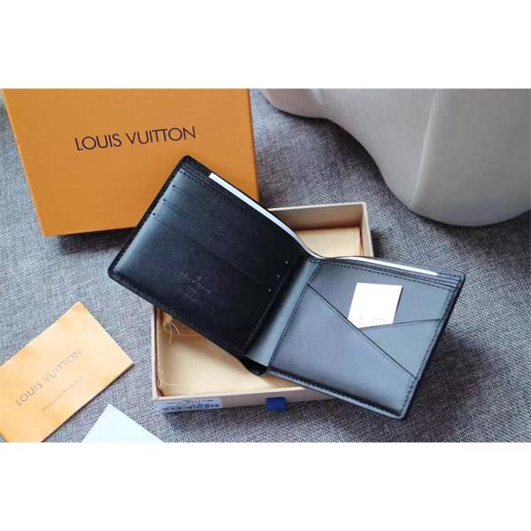 Louis Vuitton コピー ルイヴィトン 二つ折り財布 ダミエレザー ブラック コンパクトウォレット カード収納 メンズ財布 高級感 ミニ財布 薄型デザイン