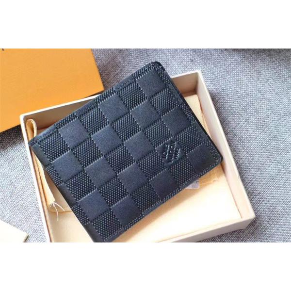 Louis Vuitton コピー ルイヴィトン 二つ折り財布 ダミエレザー ブラック コンパクトウォレット カード収納 メンズ財布 高級感 ミニ財布 薄型デザイン