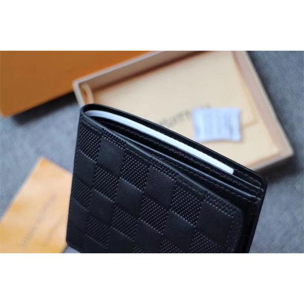 Louis Vuitton コピー ルイヴィトン 二つ折り財布 ダミエレザー ブラック コンパクトウォレット カード収納 メンズ財布 高級感 ミニ財布 薄型デザイン
