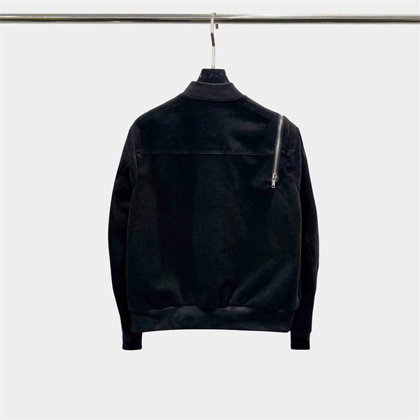 Rick Owens コピー リックオウエンス MA-1ジャケット ブラック ジップデザイン ショートブルゾン モード系 ミニマル ストリート メンズアウター