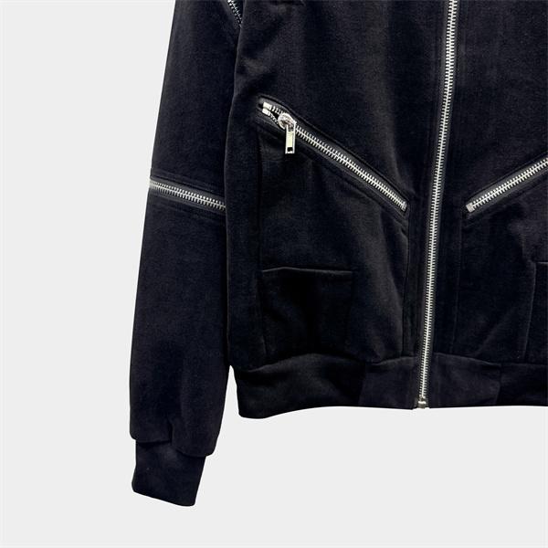 Rick Owens コピー リックオウエンス MA-1ジャケット ブラック ジップデザイン ショートブルゾン モード系 ミニマル ストリート メンズアウター