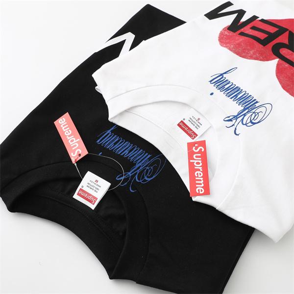 半袖Tシャツ SUPREME ブラック シュプリーム コピー ホワイト ハートロゴ プリントデザイン コラボ風 ストリート