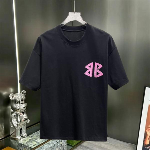 ブラック 半袖Tシャツ バレンシアガ コピー ピンク バックプリント ストリート Balenciaga 映えデザイン