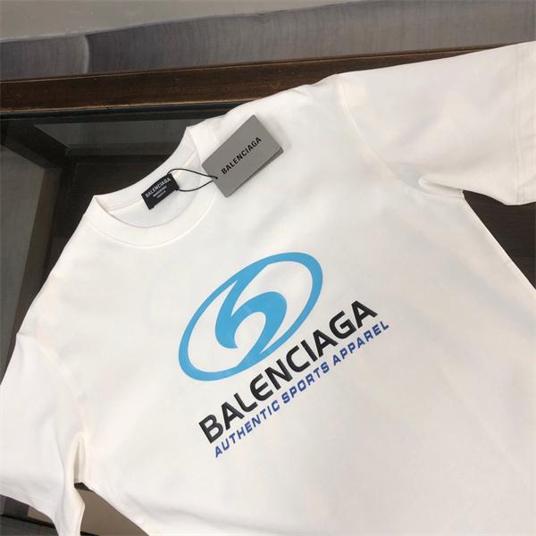 半袖Tシャツ バレンシアガ コピー ロゴプリント バックプリント オーバーサイズ クルーネック メンズ レディース ユニセックス 白 黒 春夏 カジュアル ストリート デイリー Balenciaga