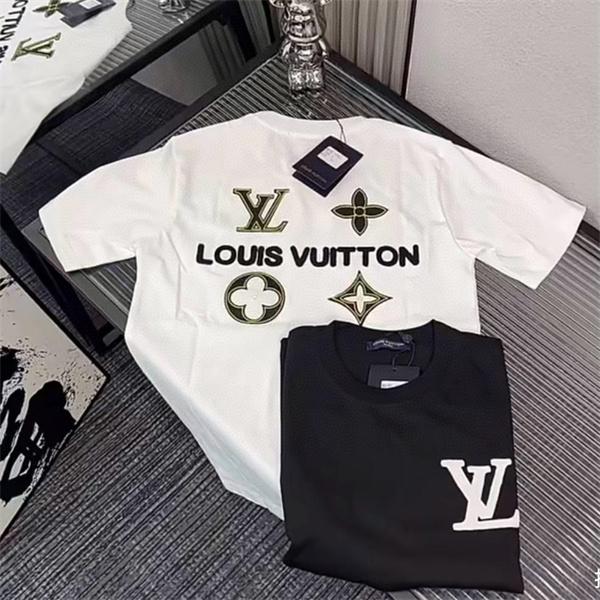 バックロゴ 半袖Tシャツ ルイヴィトン コピー ブラック オーバーサイズ LVモチーフ フラワー グラフィック Louis Vuitton