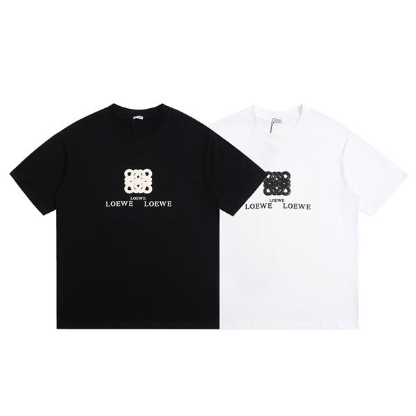 激安 半袖Tシャツ メンズ ロエベ コピー LOEWE アナグラムロゴ 立体プリント クルーネック シンプル 高級感 コットン素材 夏