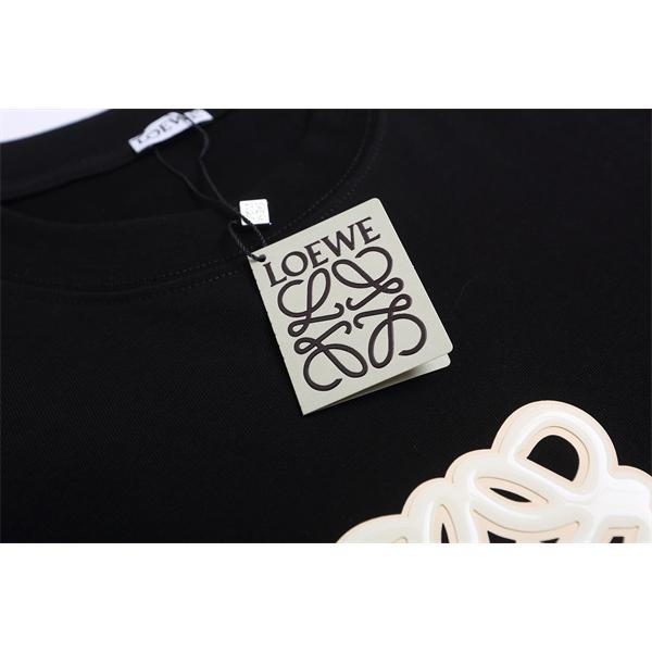 激安 半袖Tシャツ メンズ ロエベ コピー LOEWE アナグラムロゴ 立体プリント クルーネック シンプル 高級感 コットン素材 夏