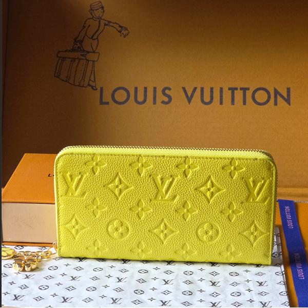 Louis Vuitton コピー ルイヴィトン M27504 長財布 モノグラムアンプラント イエロー ラウンドファスナー ゴールド金具 N級品  スリムウォレット 日本限定風