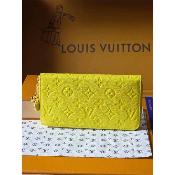Louis Vuitton コピー ルイヴィトン M27504 長財布 モノグラムアンプラント イエロー ラウンドファスナー ゴールド金具 N級品  スリムウォレット 日本限定風