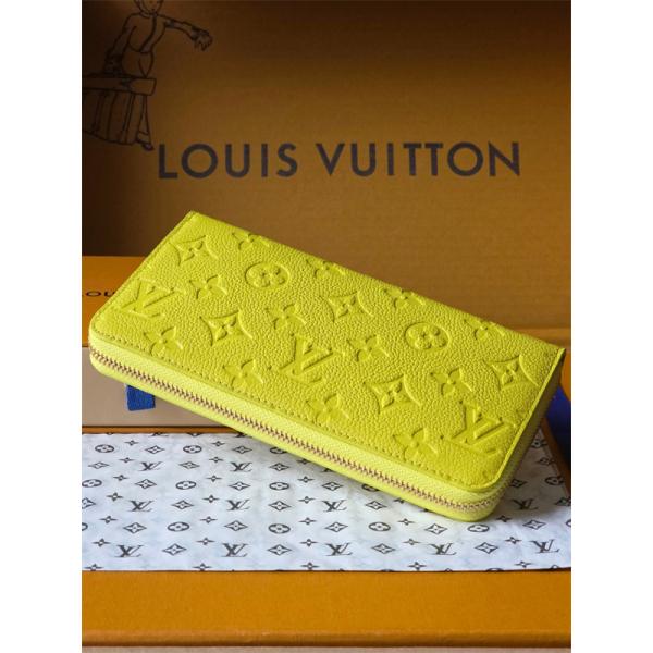 Louis Vuitton コピー ルイヴィトン M27504 長財布 モノグラムアンプラント イエロー ラウンドファスナー ゴールド金具 N級品  スリムウォレット 日本限定風