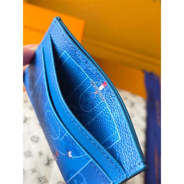 Louis Vuitton コピー ルイヴィトン M26804 カードケース ブルー モノグラム スポーツグラフィック スリムカードホルダー コンパクト財布 メンズ レディース