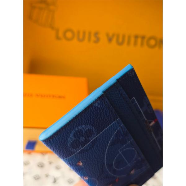 Louis Vuitton コピー ルイヴィトン M26804 カードケース ブルー モノグラム スポーツグラフィック スリムカードホルダー コンパクト財布 メンズ レディース