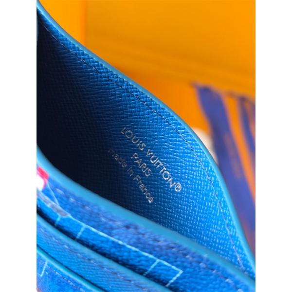 Louis Vuitton コピー ルイヴィトン M26804 カードケース ブルー モノグラム スポーツグラフィック スリムカードホルダー コンパクト財布 メンズ レディース