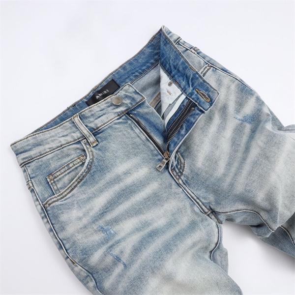 アミリ AMIRI コピー デニムパンツ メンズ スリムジーンズ ダメージ加工 ウォッシュ加工 ロゴプリント ストレッチ ストリート系