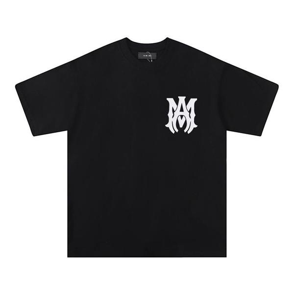 アミリ AMIRI コピー Tシャツ 半袖 メンズ バックロゴ フロントロゴ プリントT クルーネック ブラック ホワイト ストリート系