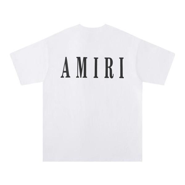 アミリ AMIRI コピー Tシャツ 半袖 メンズ バックロゴ フロントロゴ プリントT クルーネック ブラック ホワイト ストリート系