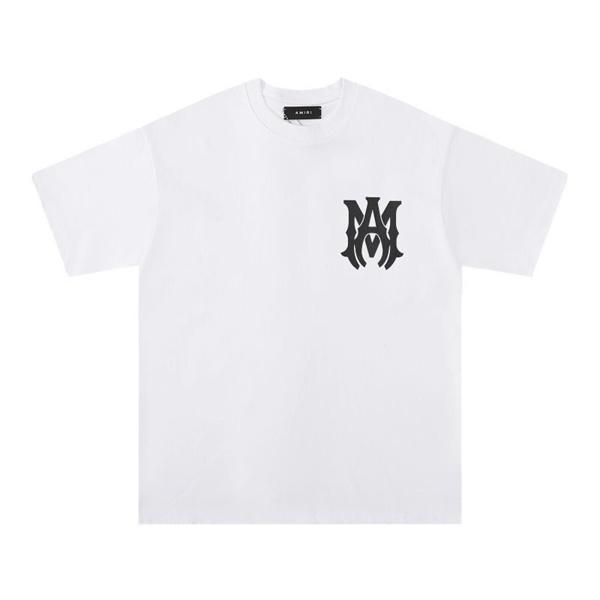 アミリ AMIRI コピー Tシャツ 半袖 メンズ バックロゴ フロントロゴ プリントT クルーネック ブラック ホワイト ストリート系