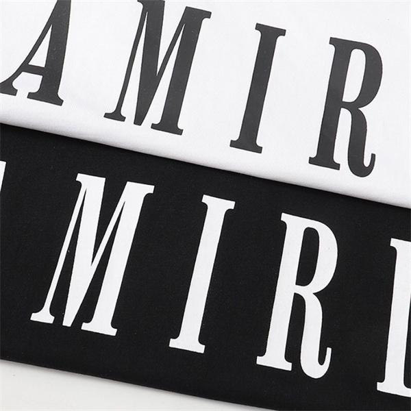 アミリ AMIRI コピー Tシャツ 半袖 メンズ バックロゴ フロントロゴ プリントT クルーネック ブラック ホワイト ストリート系
