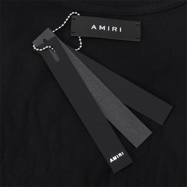 アミリ AMIRI コピー Tシャツ 半袖 メンズ バックロゴ フロントロゴ プリントT クルーネック ブラック ホワイト ストリート系