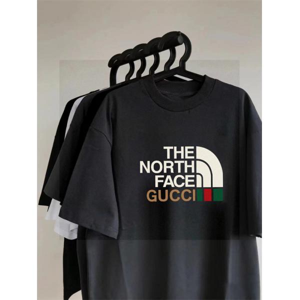 Gucci＆TNFコラボグッチtシャツコピー★2026激安ユニセックスオーバーサイズ上品オシャレコーデ