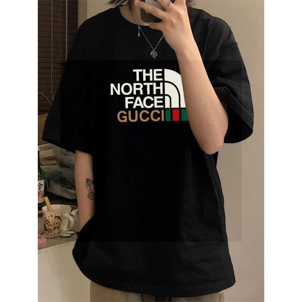 Gucci＆TNFコラボグッチtシャツコピー★2026激安ユニセックスオーバーサイズ上品オシャレコーデ
