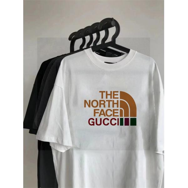 Gucci＆TNFコラボグッチtシャツコピー★2026激安ユニセックスオーバーサイズ上品オシャレコーデ