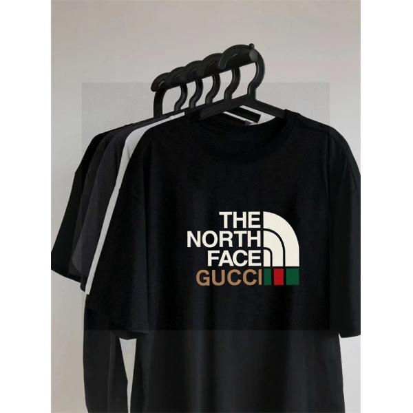 Gucci＆TNFコラボグッチtシャツコピー★2026激安ユニセックスオーバーサイズ上品オシャレコーデ