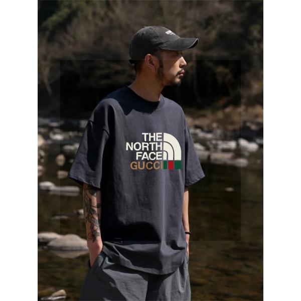 Gucci＆TNFコラボグッチtシャツコピー★2026激安ユニセックスオーバーサイズ上品オシャレコーデ