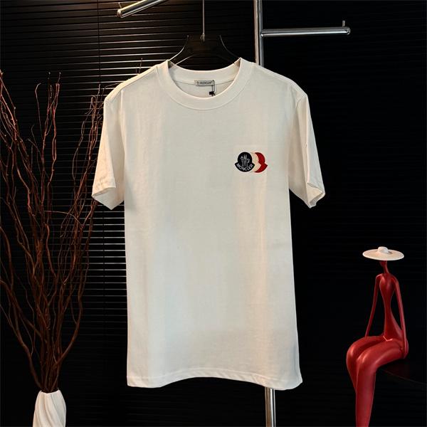 刺繍ロゴ モンクレール コピー コットン MONCLER 半袖Tシャツ 上質素材 シンプル 無地調 ルーズフィット メンズ レディース