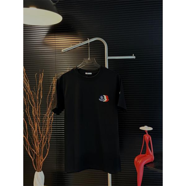 刺繍ロゴ モンクレール コピー コットン MONCLER 半袖Tシャツ 上質素材 シンプル 無地調 ルーズフィット メンズ レディース
