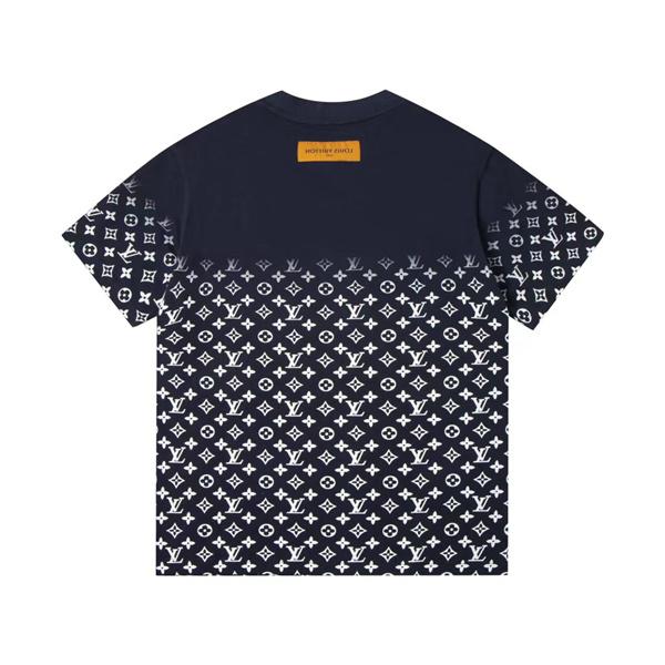 モノグラム 切替 コットン 半袖Tシャツ グラデーション風 上質素材 ルーズフィット メンズ レディース ルイヴィトン コピー Louis Vuitton