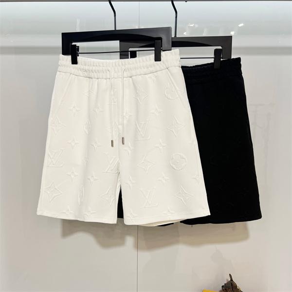 立体エンボス モノグラム ハーフパンツ コットン ショートパンツ 上質素材 ウエストゴム ルーズフィット メンズ レディース ルイヴィトン コピー Louis Vuitton