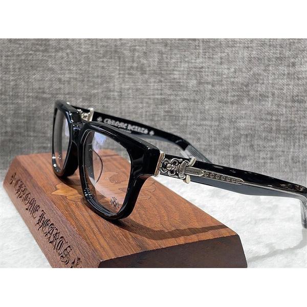 クロムハーツ Chrome Hearts Vagillionaire コピー メガネ フレーム メンズ レディース スクエア 太縁 ブラック シルバー装飾 高級アイウェア