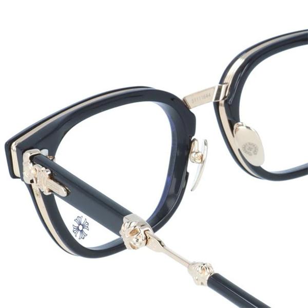 クロムハーツ Chrome Hearts DUCK BUTTER コピー メガネ フレーム メンズ レディース ボストン風 ブラック ゴールドテンプル クラシック 高級感