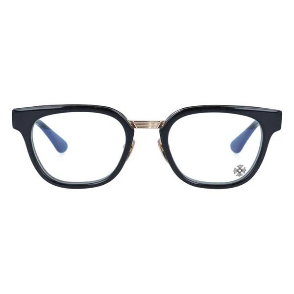 クロムハーツ Chrome Hearts DUCK BUTTER コピー メガネ フレーム メンズ レディース ボストン風 ブラック ゴールドテンプル クラシック 高級感
