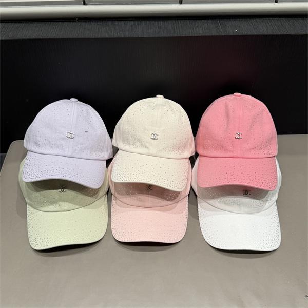 レディース 夏用 涼感 通気性 軽量 ラインストーン装飾 シンプルロゴ 上品 カジュアル 日よけ 帽子 シャネル コピー CHANEL