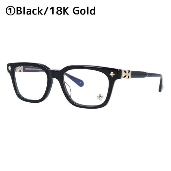 クロムハーツ Chrome Hearts COX-UCKER コピー メガネ フレーム ウェリントン ブラック ゴールドクロス装飾 上品 バランスデザイン
