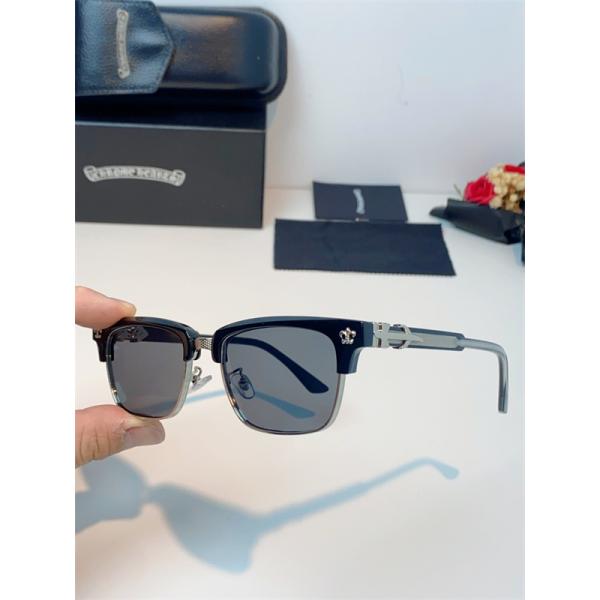 Chrome Hearts サングラス ハーフリム クロムハーツ コピー メタルフレーム スクエア ストリート 高級感 メンズ レディース UVカット 