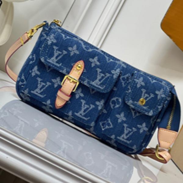 デニムバッグ レディース ミニショルダー モノグラム ジーンズ調 クロスボディ ルイヴィトン コピー Louis Vuitton