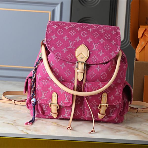 リュック レディース ピンク デニム モノグラム バックパック 大容量 2WAY ルイヴィトン コピー Louis Vuitton