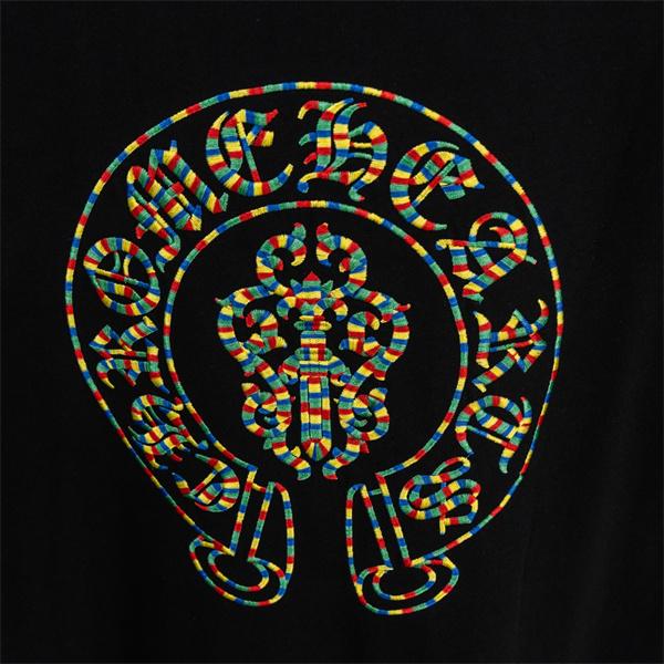 半袖Tシャツ Chrome Hearts コピー メンズ レディース 刺繍クロス バックプリント 大判ロゴ カラフル刺繍 綿素材 通気性 クルーネック オーバーサイズ ゆったり ストリート系 韓国ファッション ユニセックス 夏新作 人気 クロムハーツ