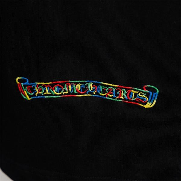 半袖Tシャツ Chrome Hearts コピー メンズ レディース 刺繍クロス バックプリント 大判ロゴ カラフル刺繍 綿素材 通気性 クルーネック オーバーサイズ ゆったり ストリート系 韓国ファッション ユニセックス 夏新作 人気 クロムハーツ