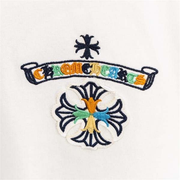 激安 半袖トップス レザークロス クロムハーツ コピー Chrome Hearts 切替Tシャツ バックロゴ ビッグシルエット 快適コットン カジュアル ストリート 韓国風 男女兼用 おしゃれ 