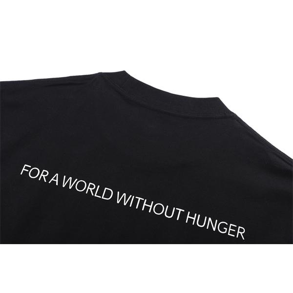   激安 メンズ Tシャツ ブラック 半袖 ロゴプリント WFP World Food Programme コラボ クルーネック カジュアル ストリート 夏人気 バレンシアガ コピー BALENCIAGA