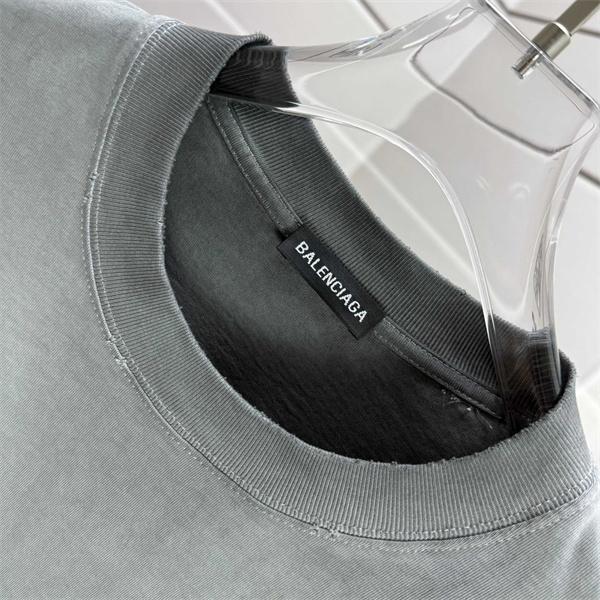 グレー グリーン 半袖 ヴィンテージ加工 グラデーションカラー ロゴプリント バックプリント オーバーサイズ ストリート 夏人気 バレンシアガ コピー BALENCIAGA