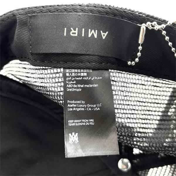 アミリ AMIRI コピー メッシュキャップ スター刺繍 トラッカーハット ブラック 星デザイン ストリート 調整可能 ユニセックス