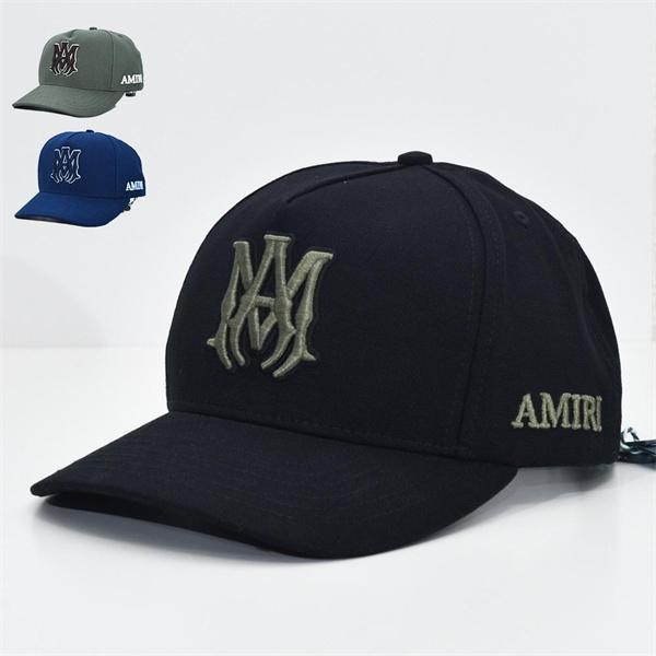 アミリ AMIRI コピー ベースボールキャップ ロゴ刺繍 メンズ レディース ブラック ネイビー グリーン 帽子 カジュアル ストリート 調整可能