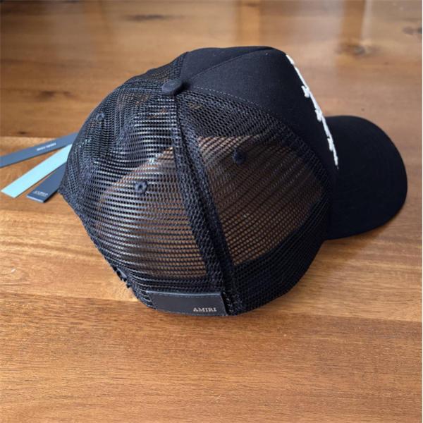 アミリ AMIRI コピー メッシュキャップ ボーンズ刺繍 ブラック ロゴデザイン LA カジュアル ストリート メンズ レディース 通気性 軽量