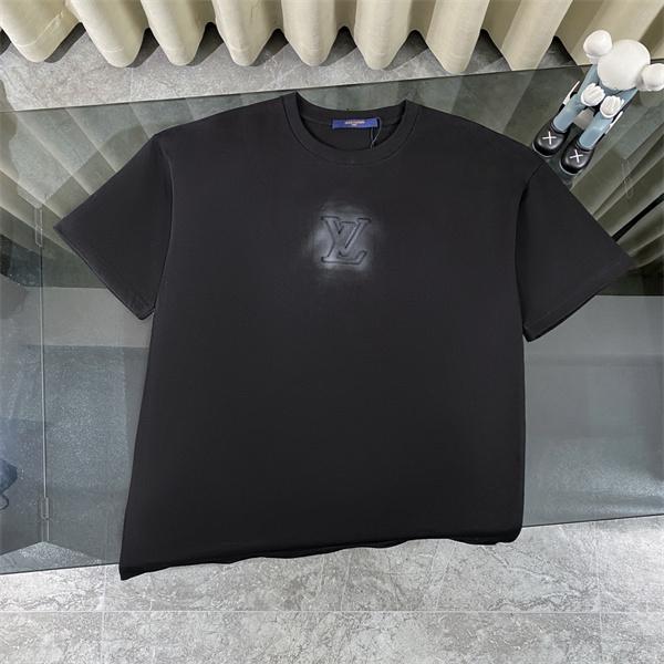 エンボスロゴ 半袖Tシャツ ルイヴィトン コピー Louis Vuitton メンズ レディース 立体モノグラム シンプル 高級感 無地 クルーネック